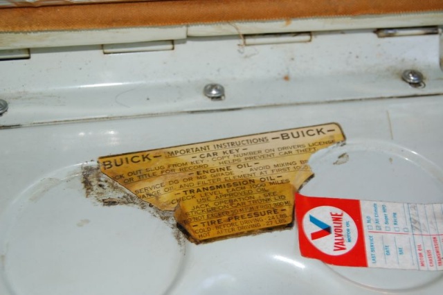 1957 buick special glovebox decal