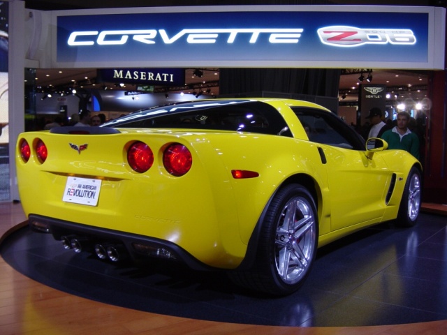 corvette z 0 6 rear view yellow