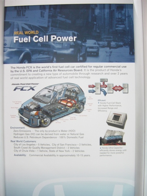 honda fcx fuel cell car information