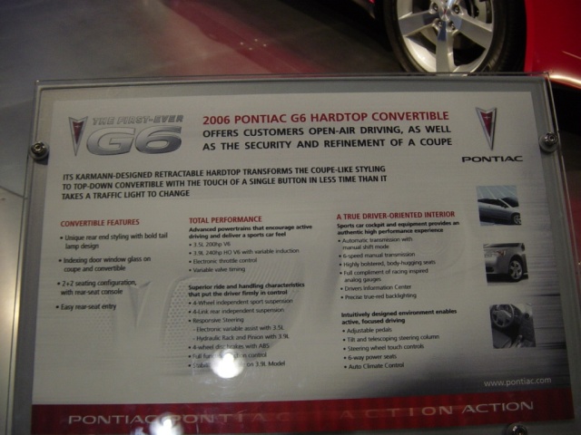 pontiac g6 hardtop convertible information